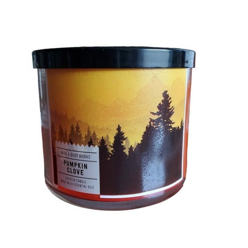 Exclusive Bath & Body Works 3 Wick Candle‎ Scent PUMPKIN CLOVE, 14.5 OZ